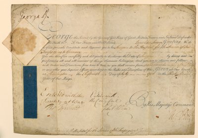 Autorización para el Nombramiento de un Cirujano Militar de William Pitt