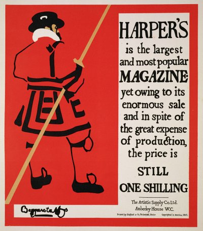 Reproducción de un cartel publicitario de la revista Harper