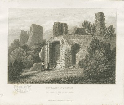 Castillo de Dudley - La Torre del Homenaje: grabado, nd [c1831] de William Radclyffe