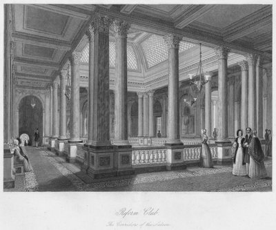 Reform Club. Los Pasillos del Salón, c. 1841 de William Radclyffe