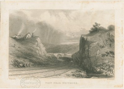 Whitmore - Puente ferroviario: grabado en acero, nd [c 1839] de William Radclyffe