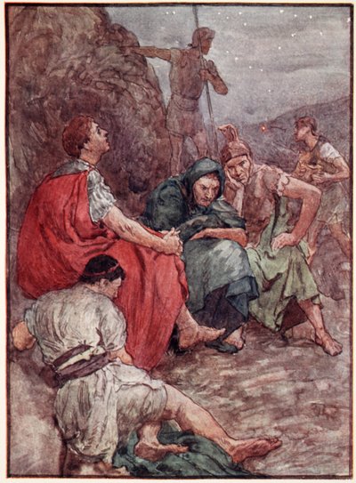 Bruto y sus compañeros después de la batalla de Filipos, ilustración de 