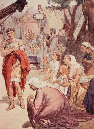 Coriolano y las matronas de Roma, ilustración de 