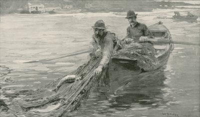 Pescando salmones en el río Fraser, Columbia Británica de William Rainey