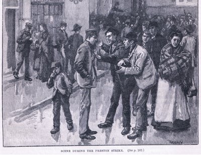 Escena durante la huelga de Preston 1856 d.C. de William Rainey