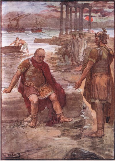 El exiliado Mario entre las ruinas de Cartago, de Vidas de Plutarco publicado por T C & E C Jack Ltd de William Rainey