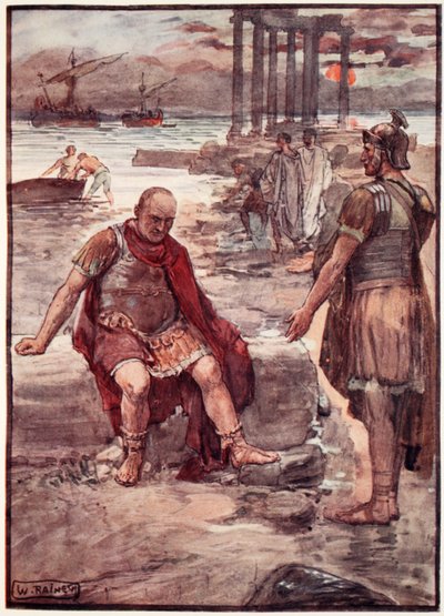 El exiliado Mario entre las ruinas de Cartago, ilustración de 
