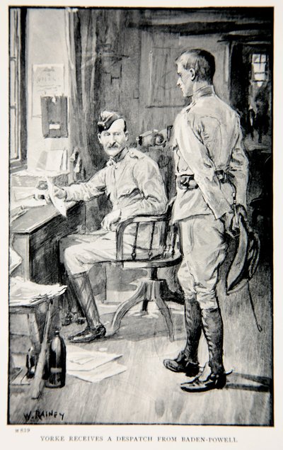 Yorke recibe un despacho de Baden-Powell, ilustración de 