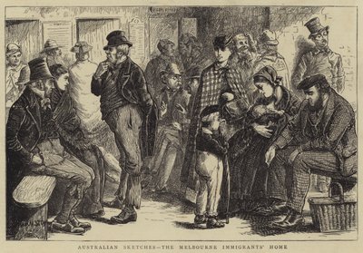 Bocetos australianos, el hogar de inmigrantes de Melbourne de William Ralston