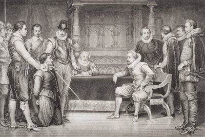 Guy Fawkes interrogado por Jacobo I y su consejo en la cámara del rey, de 