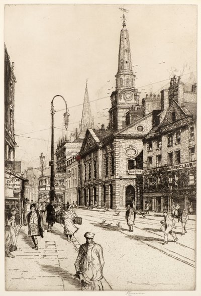 The Old Town House, Dundee, c.1930 (grabado) de William Renison