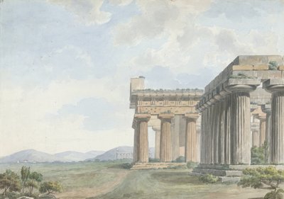 Vistas en el Levante: Ruinas del Templo en Paestum, c.1785 de William Reveley