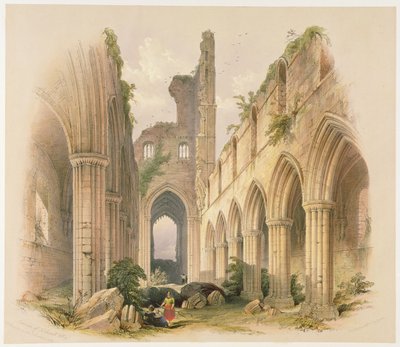 Abadía de Kirkstall, la nave y el coro, de 