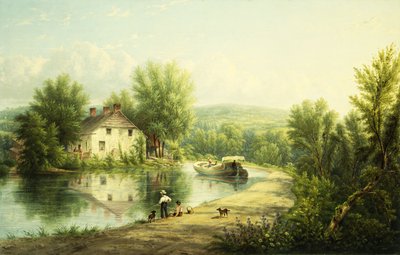 En el Canal Rondout, Rosendale de William Rickarby Miller