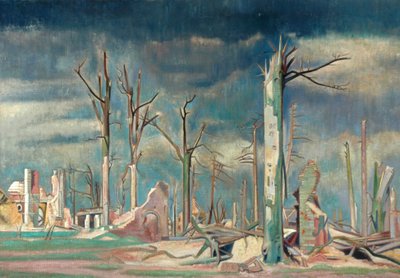 Avenida de Bourlon, Frente Occidental (óleo sobre lienzo) de William Rothenstein