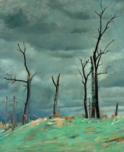 Avenida del Castillo, Bourlon, Frente Occidental (óleo sobre lienzo) de William Rothenstein
