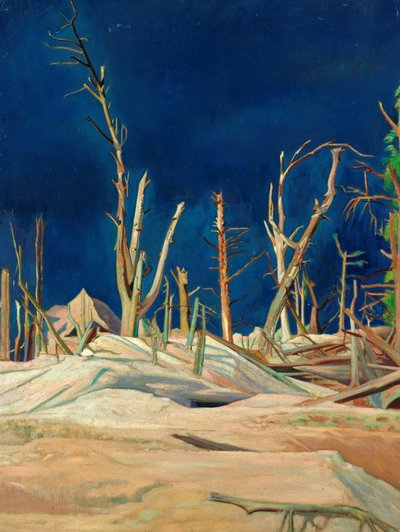 Blasted Trees (óleo sobre lienzo) de William Rothenstein