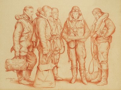 Tripulación del bombardero Whitley de William Rothenstein