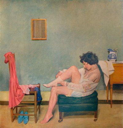 Chica vistiéndose, siglo XX, 1933 de William Rothenstein