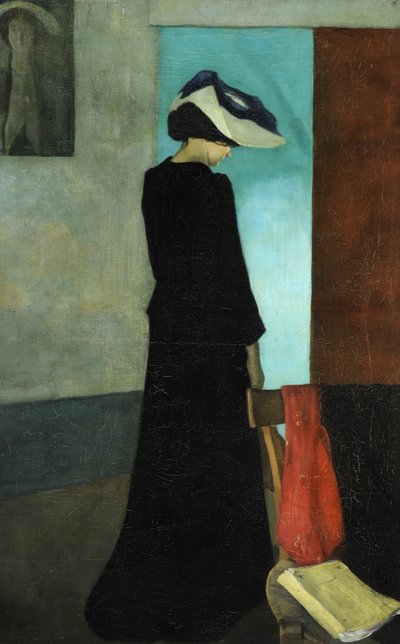 Interior (Dama con sombrero) de William Rothenstein