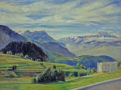 Le Dent du Midi de Leysin, Suiza (óleo sobre lienzo) de William Rothenstein