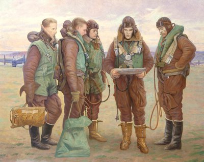 Pilotos en Tangmere de William Rothenstein