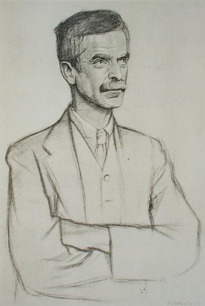 Retrato de John Lawrence Le Breton Hammond (1872-1949) de William Rothenstein