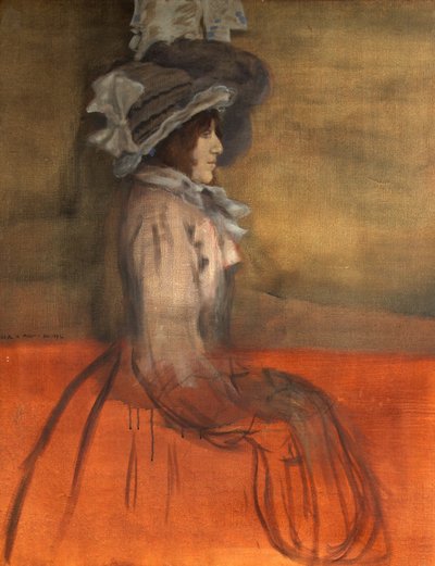 Retrato de una dama con sombrero de William Rothenstein