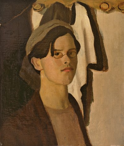 Autorretrato (fragmento de un cuadro mayor) (óleo sobre lienzo) de William Rothenstein