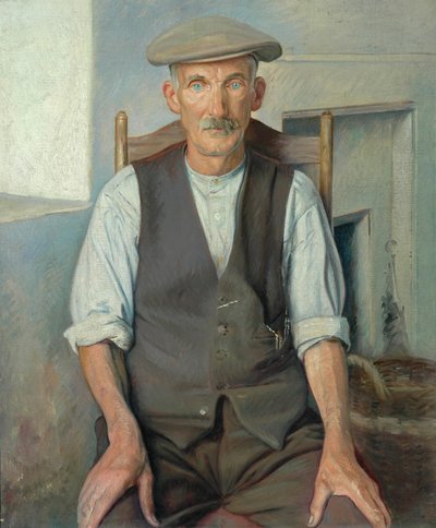 El viejo jardinero (óleo sobre lienzo) de William Rothenstein