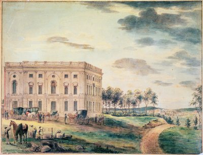 Vista del Capitolio de Washington antes de ser incendiado por los británicos, c.1800 de William Russell Birch
