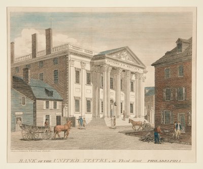 Banco de los Estados Unidos, en Third Street Philadelphia de William Russell Birch