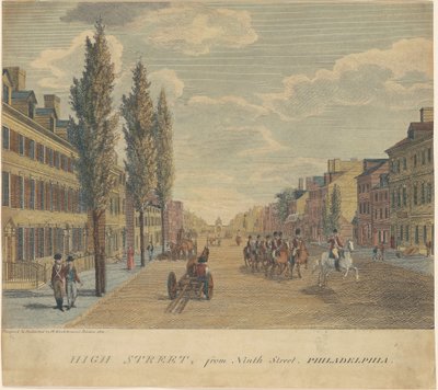 Calle Alta, desde la Novena Calle, Filadelfia de William Russell Birch