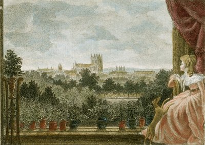 Mrs Cosway, Schomberg House, 80-82 Pall Mall, Londres, Reino Unido (grabado en color) de William Russell Birch