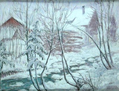Chalets en la nieve de William Samuel Horton