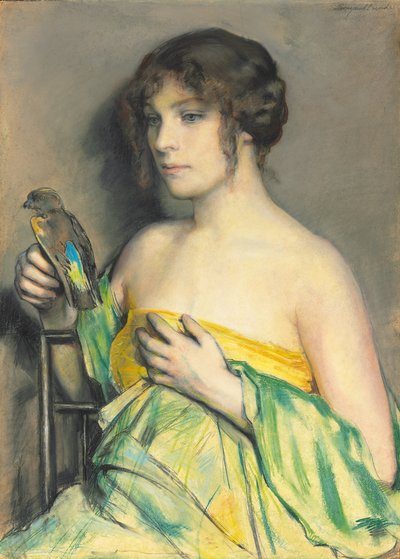 Mujer con loro de William Sergeant Kendall