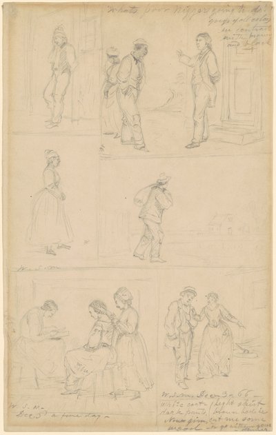 Estudios de grupos figurativos de William Sidney Mount