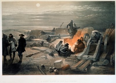 Una noche tranquila en las baterías, 1855 de William Simpson