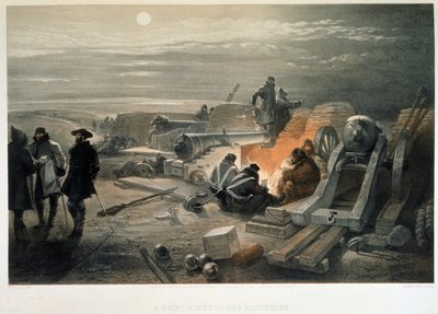 Una noche tranquila en las baterías, 1855 de William Crimea Simpson