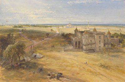 El Dilkoosha, Lucknow en la distancia de William Simpson