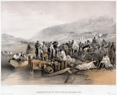 El embarque de los enfermos en Balaklava, 1855 de William Crimea Simpson