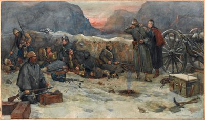 Los Gordon Highlanders: Amanecer en las trincheras de William Skeoch Cumming