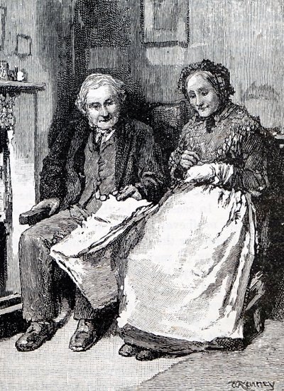 Una pareja de ancianos. Por William Small (1843-1929) un ilustrador inglés. 1880 de William Small