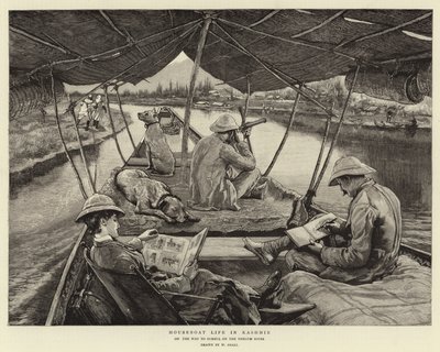 Vida en casa flotante en Cachemira de William Small