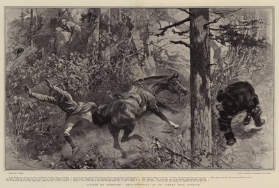 Tomados por sorpresa, caza de osos en una estación de montaña india de William Small