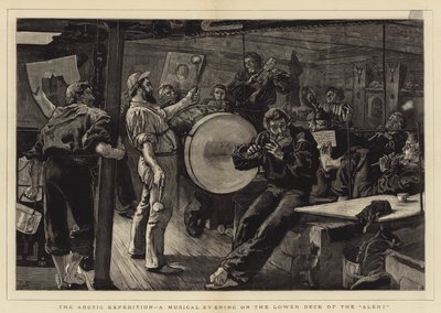 La expedición ártica, una velada musical en la cubierta inferior del Alert de William Small
