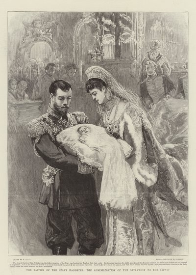 El bautismo de la hija del zar, la administración del sacramento al infante de William Small