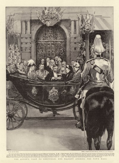 La visita de la Reina a Sheffield, Su Majestad inaugurando el Ayuntamiento de William Small