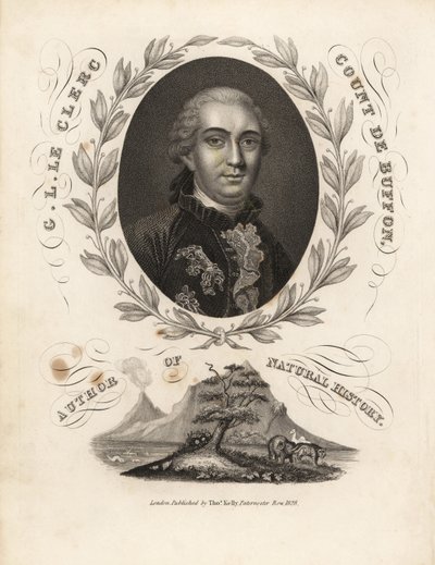 Retrato del Conde Georges Buffon dentro de una guirnalda de laurel de William Smellie