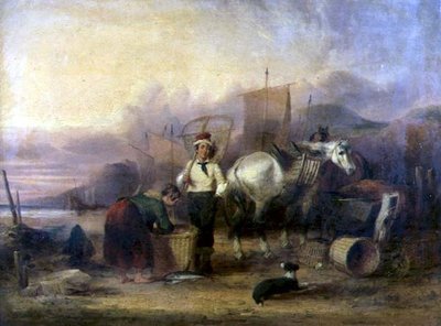 Pescadores en la playa de William Snr. Shayer